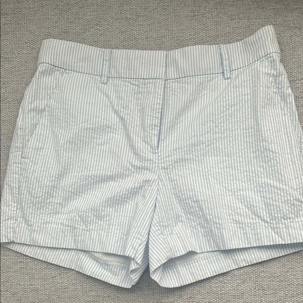 Women's Loft Blue Striped Shorts - Picture 2 of 4